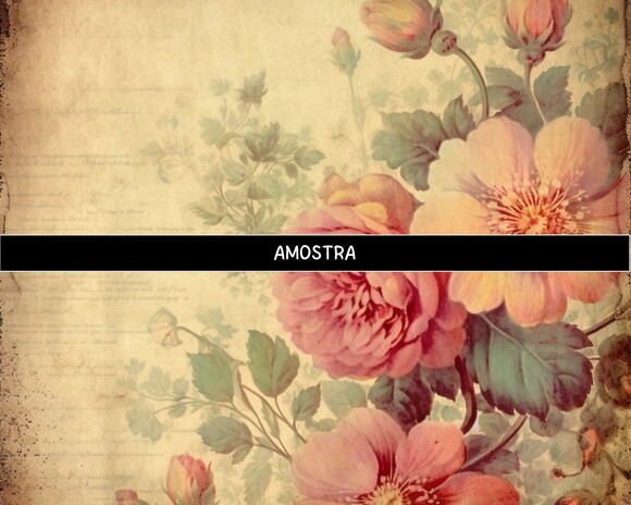 Papel Digital Vintage 112 Floral Aquarela
