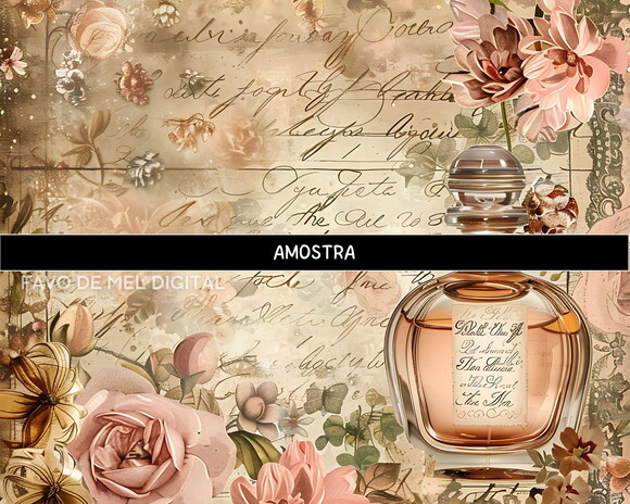 Papel Digital Vintage 114 Victorian Perfume (pague 1 Leve +4