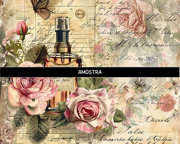 Papel Digital Vintage 114 Victorian Perfume (pague 1 Leve +4