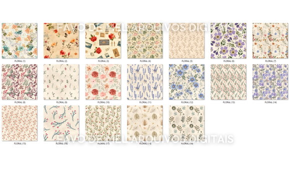 Papel Digital Vintage 127 Floral Shabby Fundo Bege Jpg