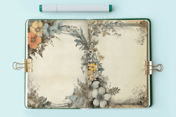 Papel Digital Vintage 42 - Floral Cinza - Ivory And Grey