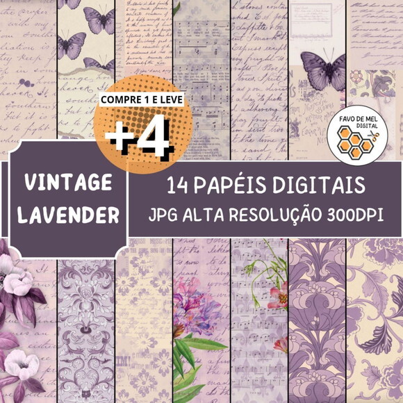 Papel Digital Vintage 46 - Lavender Vintage Mix