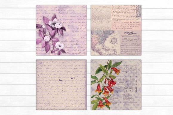 Papel Digital Vintage 46 - Lavender Vintage Mix