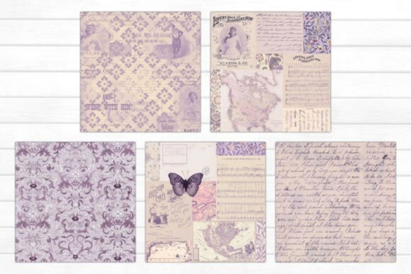 Papel Digital Vintage 46 - Lavender Vintage Mix
