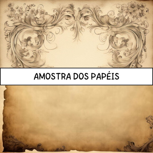 Papel Digital Vintage 47 - com Molduras - Paper Texture