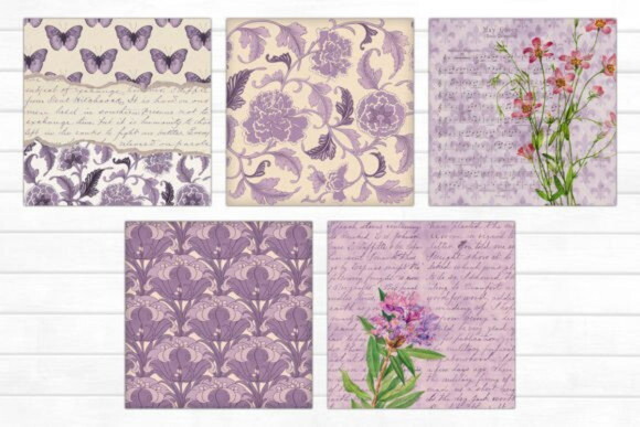 Papel Digital Vintage 46 - Lavender Vintage Mix