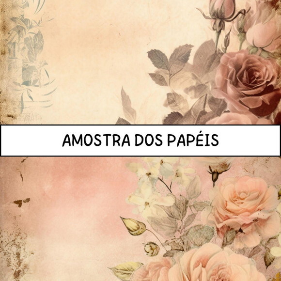 Papel Digital Vintage 48 - Rosas - Faded Pink Roses