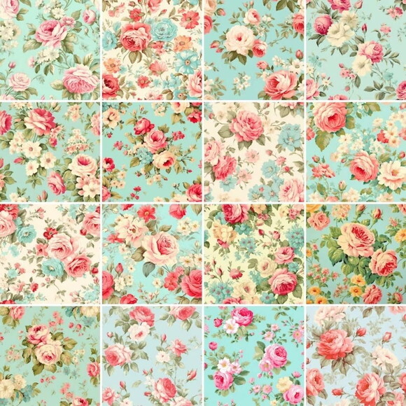Papel Digital Vintage 52 - Floral