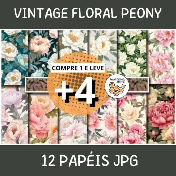 Papel Digital Vintage 51 - Peony