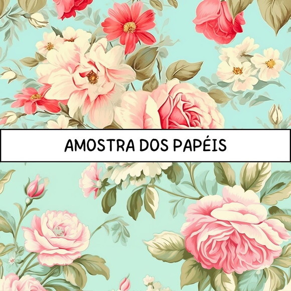 Papel Digital Vintage 52 - Floral