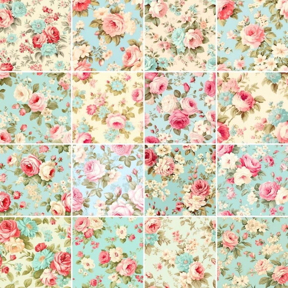 Papel Digital Vintage 52 - Floral