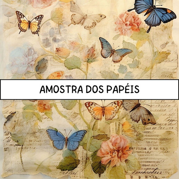 Papel Digital Vintage 53 - Jardim Wildflowers