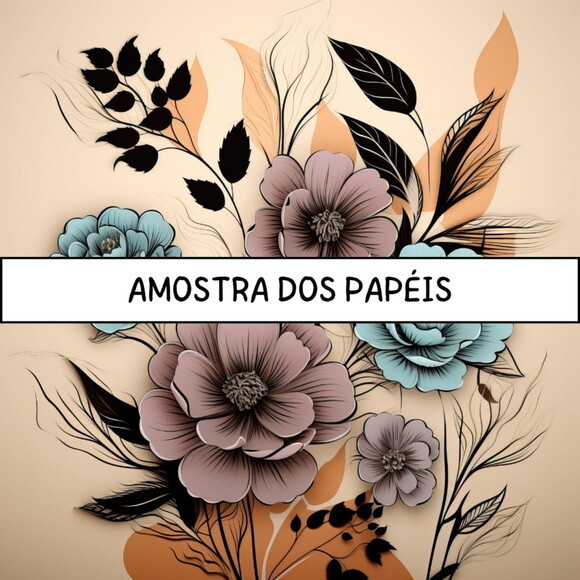 Papel Digital Vintage 54 - Floral Grace - Neutro