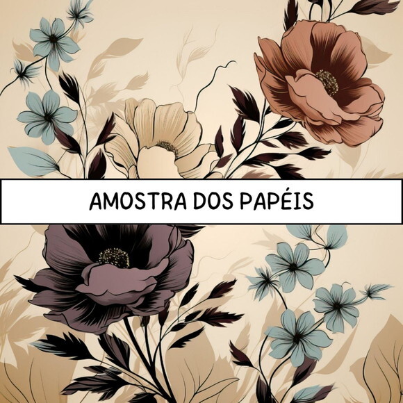 Papel Digital Vintage 54 - Floral Grace - Neutro