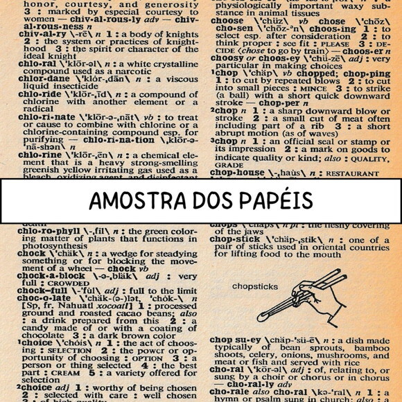 Papel Digital Vintage 56 - Páginas de Dicionário Inglês