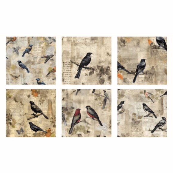 Papel Digital Vintage 57 - Pássaros - Vintage Birds