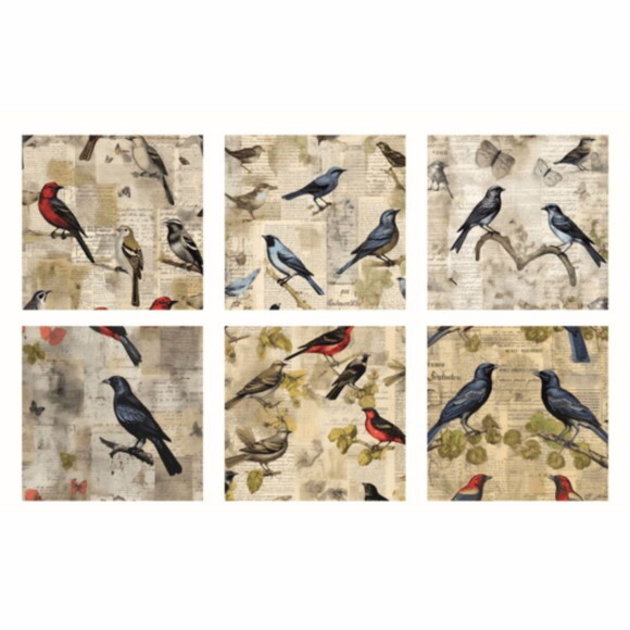 Papel Digital Vintage 57 - Pássaros - Vintage Birds