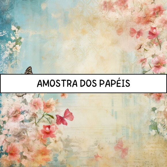 Papel Digital Vintage 60 - Borboletas Beautiful Butterflies