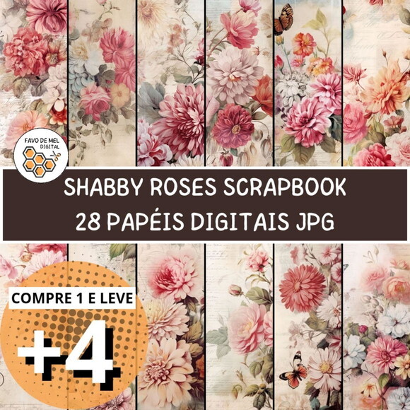 Papel Digital Vintage 65 - Shabby Rose Journal Pages