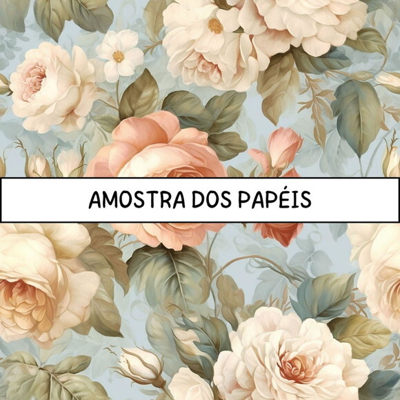 Papel Digital Vintage 64 - Rosas Shabby