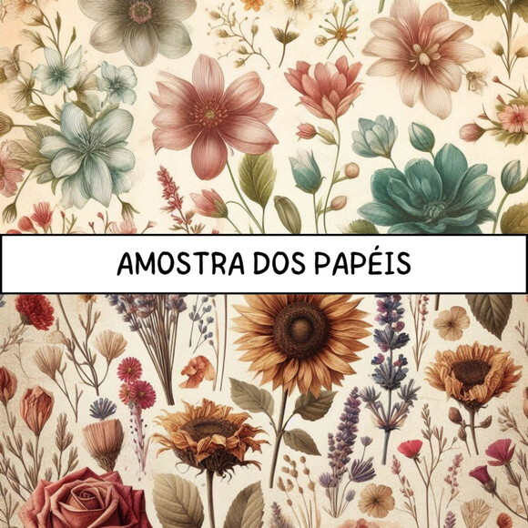 Papel Digital Vintage 66 - Shabby Flowers Ia Scrapbook