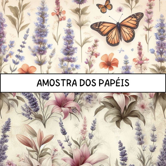 Papel Digital Vintage 66 - Shabby Flowers Ia Scrapbook