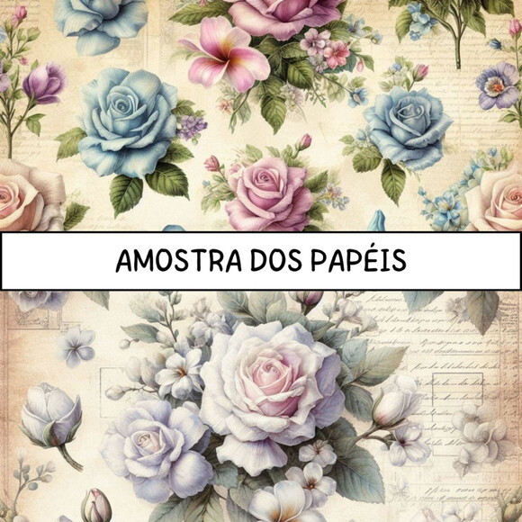 Papel Digital Vintage 69 - Shabby Floral Ia