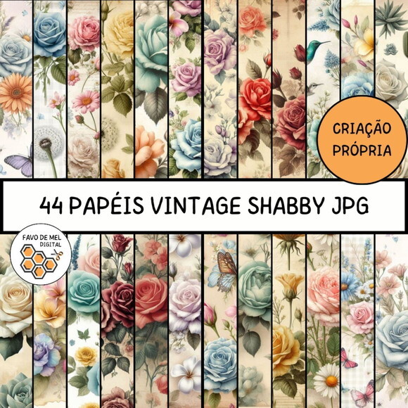 Papel Digital Vintage 69 - Shabby Floral Ia