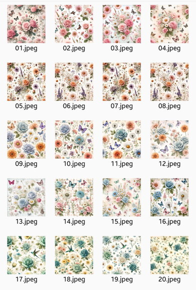 Papel Digital Vintage 68 - Shabby Floral Ia