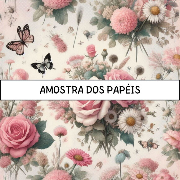 Papel Digital Vintage 68 - Shabby Floral Ia