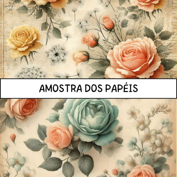 Papel Digital Vintage 69 - Shabby Floral Ia