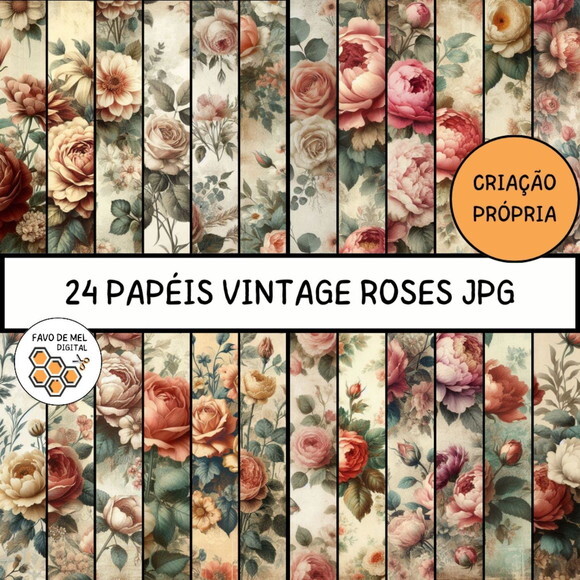 Papel Digital Vintage 70 - Roses Shabby Ia