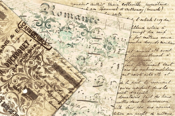 Papel Digital Vintage 72 - Sépia Ephemera