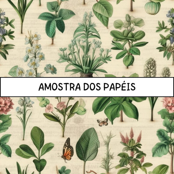Papel Digital Vintage 73 Botânico - Victorian Botanical