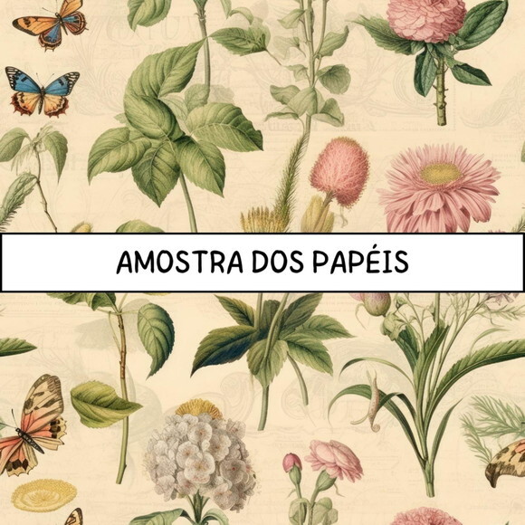 Papel Digital Vintage 73 Botânico - Victorian Botanical