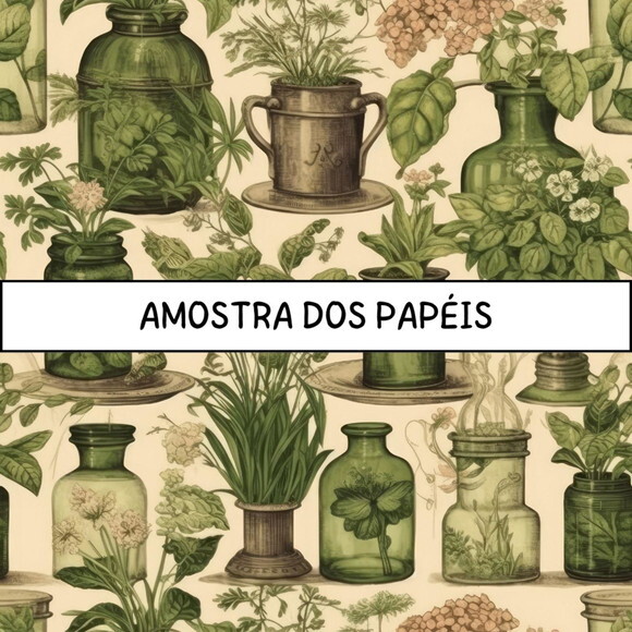 Papel Digital Vintage 73 Botânico - Victorian Botanical