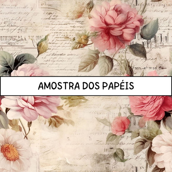 Papel Digital Vintage 76 Rosas Vermelhas - Vintage Red Roses