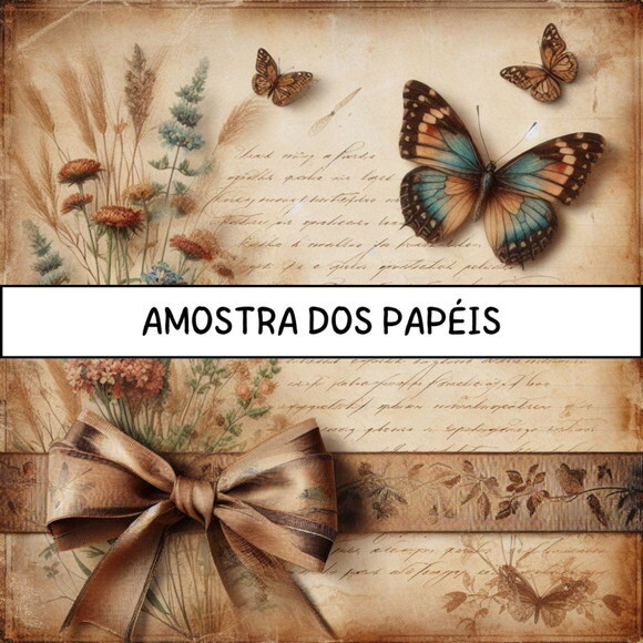 Papel Digital Vintage 77 - Floral Fino Vintage 2