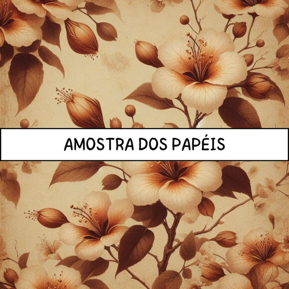 Papel Digital Vintage 77 - Floral Fino Vintage 2