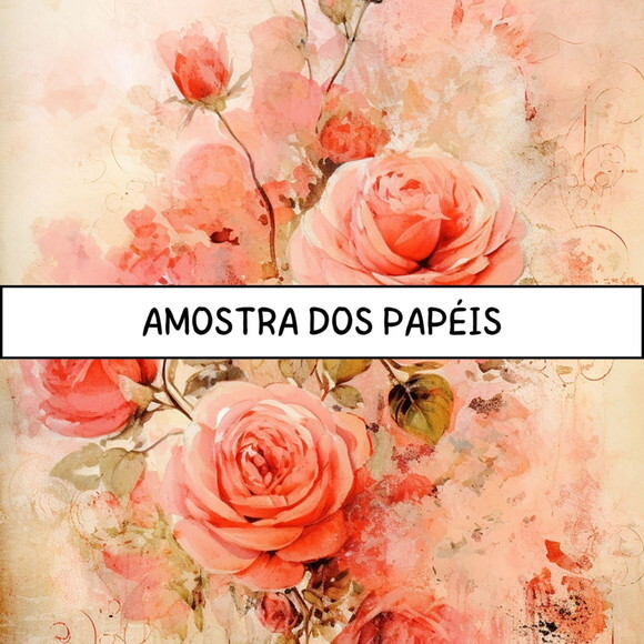 Papel Digital Vintage 83 - Pink Roses Junk Journal