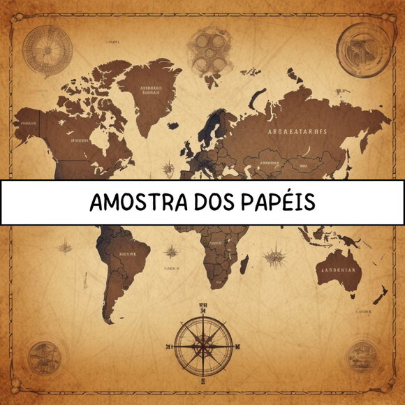 Papel Digital Vintage 84 - Mapas Vintage