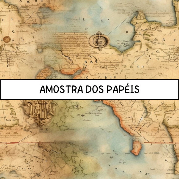 Papel Digital Vintage 84 - Mapas Vintage