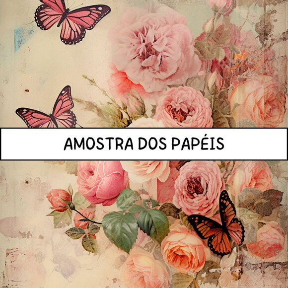 Papel Digital Vintage 85 - Roses Junk Journal 1