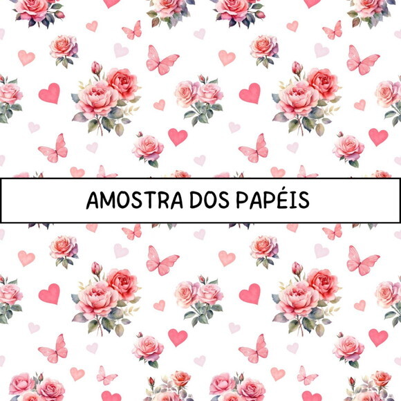 Papel Digital Vintage 95 - Vintage Love Rosas Vermelhas