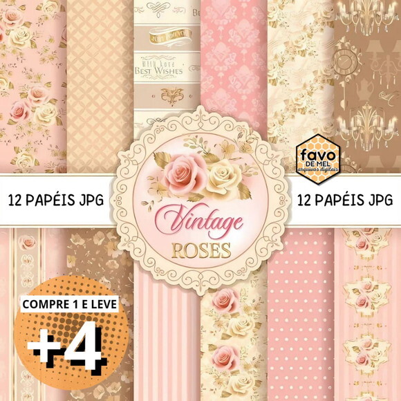 Papel Digital Vintage Roses (es)