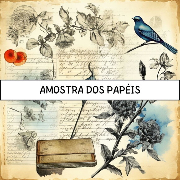 Papel Digital Vintage Scrapbook 63 - Nostalgic Ephemera