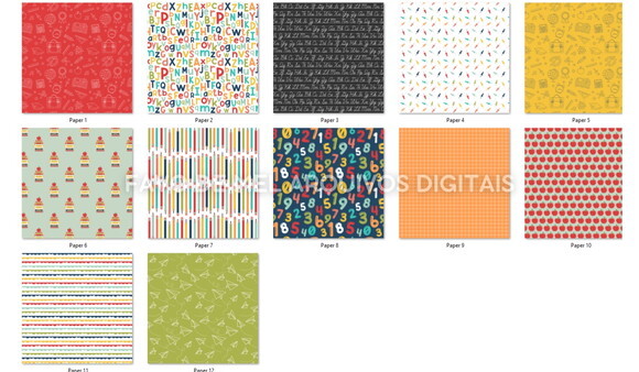 Papel Digital Volta às Aulas #3 Jpg (pague 1 Leve 5)