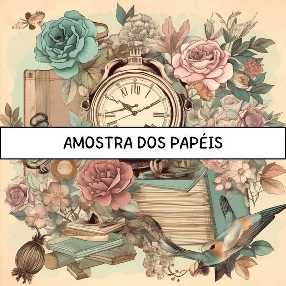 Papel Digital Vintage Scrapbook 63 - Nostalgic Ephemera