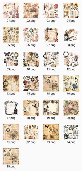 Papel Digital Vintage Scrapbook 63 - Nostalgic Ephemera