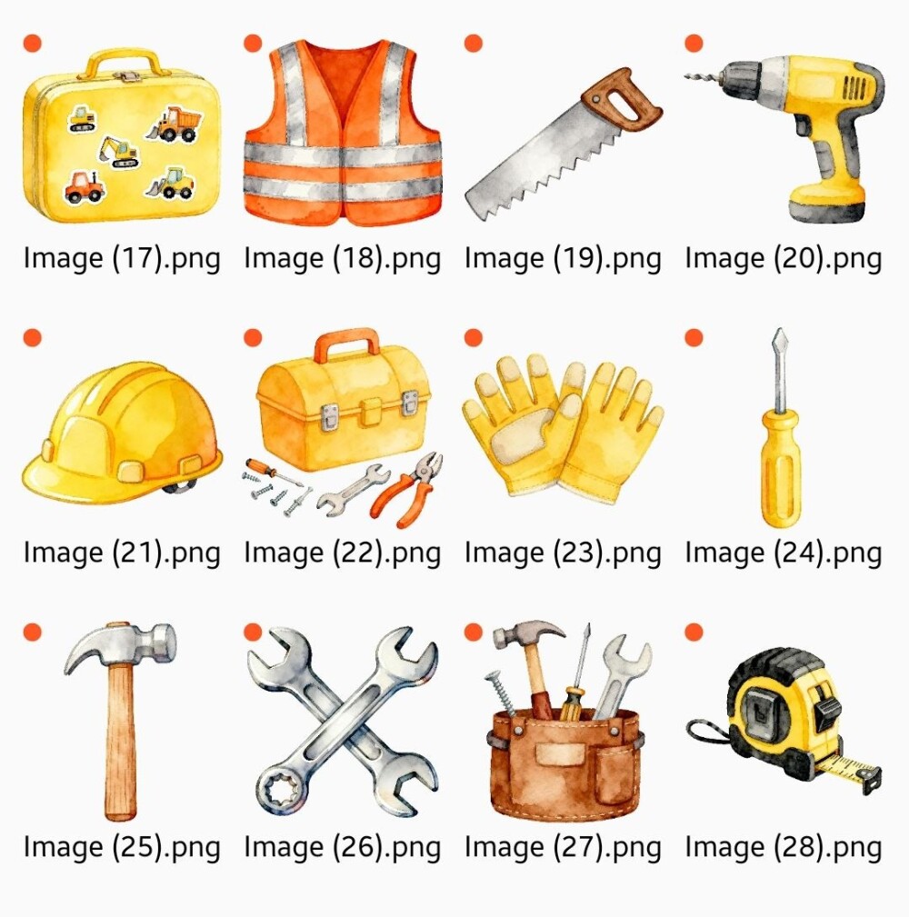 KIT DIGITAL CONSTRUÇÃO AQUARELA PNG
